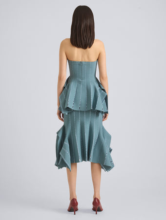 Proenza Schouler Back On Model Image of CALLA SKIRT IN VISCOSE SILK POINTELLE in Haze