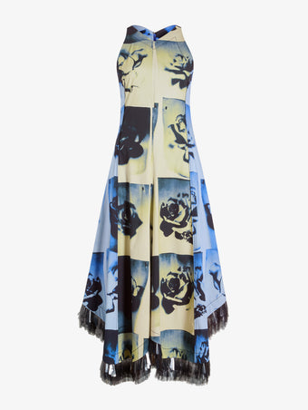 Proenza Schouler Still Life Image of CONSTANZA DRESS IN PRINTED CLASSIC COTTON SHIRTING in Haze Multi