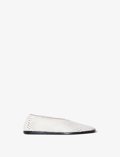 Side image of Square Perforated Slippers in cream