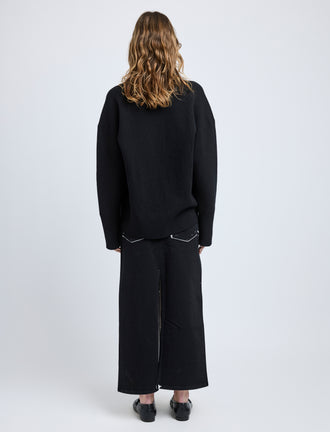 Proenza Schouler back image of model wearing Calder Skirt in BLACK MULTI