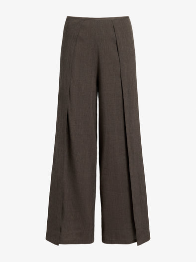 Proenza Schouler Still Life image of Calla Pant in Linen Slub in Coffee