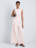Proenza Schouler Front full length image of model wearing Calla Pant in Linen Slub in Orchid