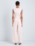 Proenza Schouler Back full length image of model wearing Calla Pant in Linen Slub in Orchid