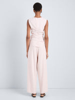 Proenza Schouler Back full length image of model wearing Calla Pant in Linen Slub in Orchid