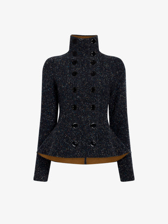 Proenza Schouler Still Life Image of Capucine Jacket in Donegal Knit in Black Multi