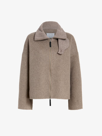 Proenza Schouler still life image of Carina Jacket in Splittable Wool in walnut melange