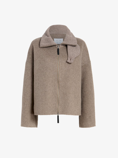 Proenza Schouler still life image of Carina Jacket in Splittable Wool in walnut melange