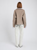 Proenza Schouler full length back image of Carina Jacket in Splittable Wool in walnut melange