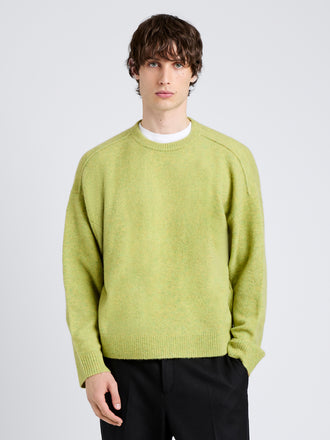 Proenza Schouler Front cropped image of model wearing Charles Sweater in Spongy Yak in Seagrass
