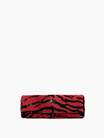 Hex Clutch in Tufted Sequin