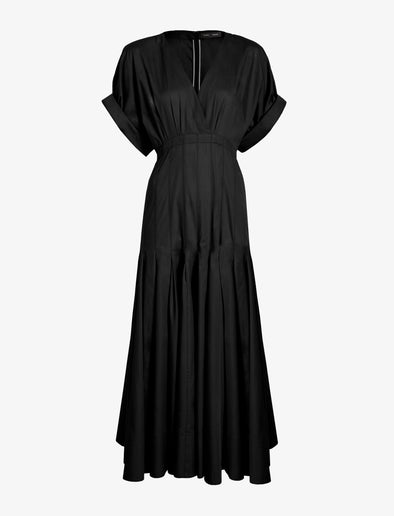 Proenza Schouler flat image of Ciara Dress in Eco Compact Poplin in black