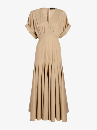 Proenza Schouler flat image of Ciara Dress in Eco Compact Poplin in khaki