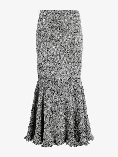 Proenza Schouler Still Life Image of Colette Skirt in Popcorn Slub in Plaster Multi