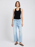 Proenza Schouler front image of model wearing Cropped Ellsworth in light wash