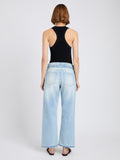 Proenza Schouler back image of model wearing Cropped Ellsworth in light wash