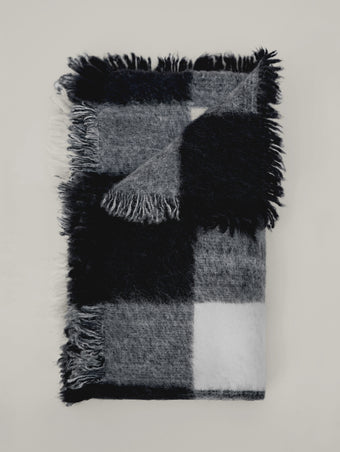 Proenza Schouler Still Life aerial image of Kai Scarf In Brushed Glenplaid Knit in Black Multi