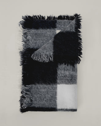 Proenza Schouler Still Life aerial image of Kai Scarf In Brushed Glenplaid Knit in Black Multi