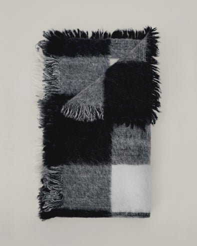 Proenza Schouler Still Life aerial image of Kai Scarf In Brushed Glenplaid Knit in Black Multi