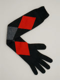 Proenza Schouler Still Life aerial image of Vivian Gloves In Argyle Cashmere Knit in Black Multi