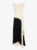 Proenza Schouler Still life image of Daliah Dress in Satin Back Crepe in Ecru Black