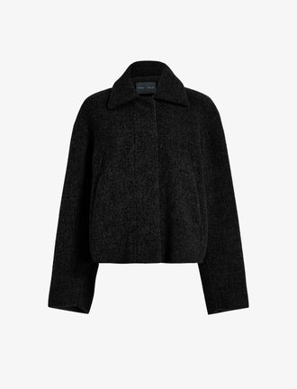 Flat image of Darcy Jacket in Brushed Wool Cashmere in black