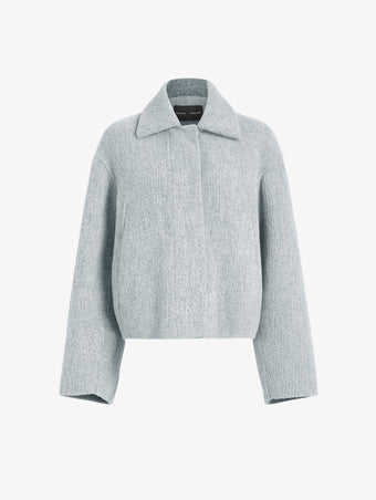 Flat image of Darcy Jacket in Brushed Wool Cashmere in light grey melange