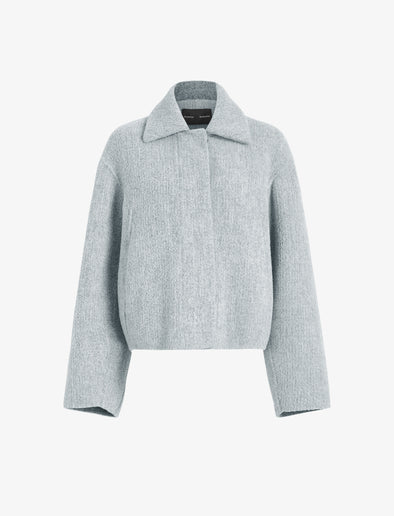 Flat image of Darcy Jacket in Brushed Wool Cashmere in light grey melange