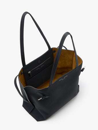 Interior image of Days Tote in Pebbled Calf Skin in BLACK