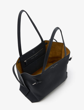 Interior image of Days Tote in Pebbled Calf Skin in BLACK
