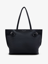Front image of Days Tote in Pebbled Calf Skin in BLACK