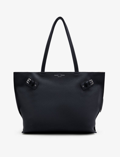 Front image of Days Tote in Pebbled Calf Skin in BLACK