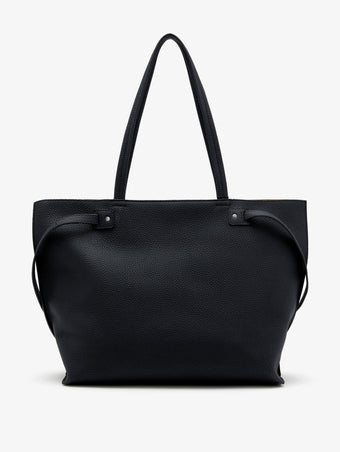 Back image of Days Tote in Pebbled Calf Skin in BLACK