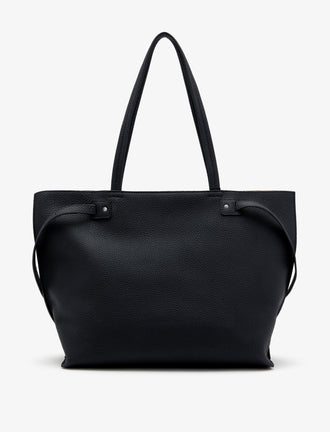 Back image of Days Tote in Pebbled Calf Skin in BLACK