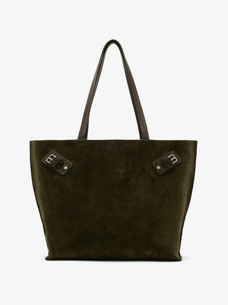 Proenza Schouler Front image of Days Tote in Soft Suede in Olive