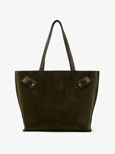 Proenza Schouler Front image of Days Tote in Soft Suede in Olive