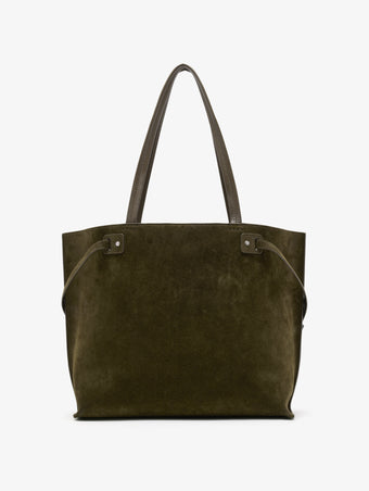Proenza Schouler Back image of Days Tote in Soft Suede in Olive