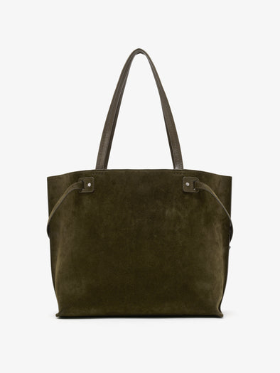 Proenza Schouler Back image of Days Tote in Soft Suede in Olive