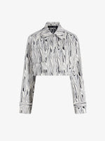 Proenza Schouler Still Life Image of Della Jacket in Marble Double Jacquard in White Multi