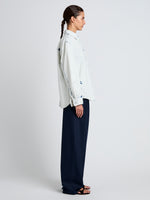 Proenza Schouler side image of model wearing Kruger Top in Bleach Out