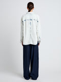 Proenza Schouler back image of model wearing Kruger Top in Bleach Out