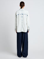 Proenza Schouler back image of model wearing Kruger Top in Bleach Out