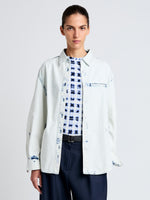 Proenza Schouler front cropped image of model wearing Kruger Top in Bleach Out