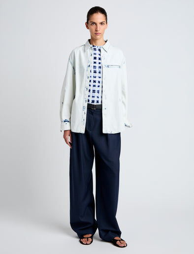 Proenza Schouler front image of model wearing Kruger Top in Bleach Out