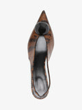 Proenza Schouler Aerial Image of Dome Slash Slingbacks in Embossed Python