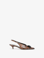 Proenza Schouler Front Image of Dome Slash Slingbacks in Embossed Python 