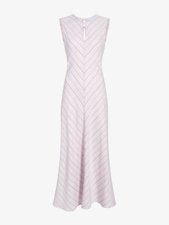 Proenza Schouler Still Life Image of Jessi Dress in Pinstripe Flou in Orchid/Black
