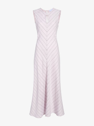 Proenza Schouler Still Life Image of Jessi Dress in Pinstripe Flou in Orchid/Black