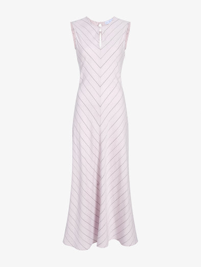 Proenza Schouler Still Life Image of Jessi Dress in Pinstripe Flou in Orchid/Black