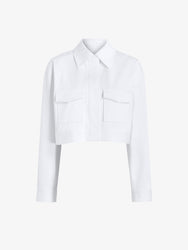Flat image of Dylan Jacket in Organic Cotton Twill in off white
