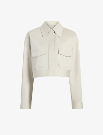 Flat image of Dylan Jacket in Organic Cotton Twill in wheat